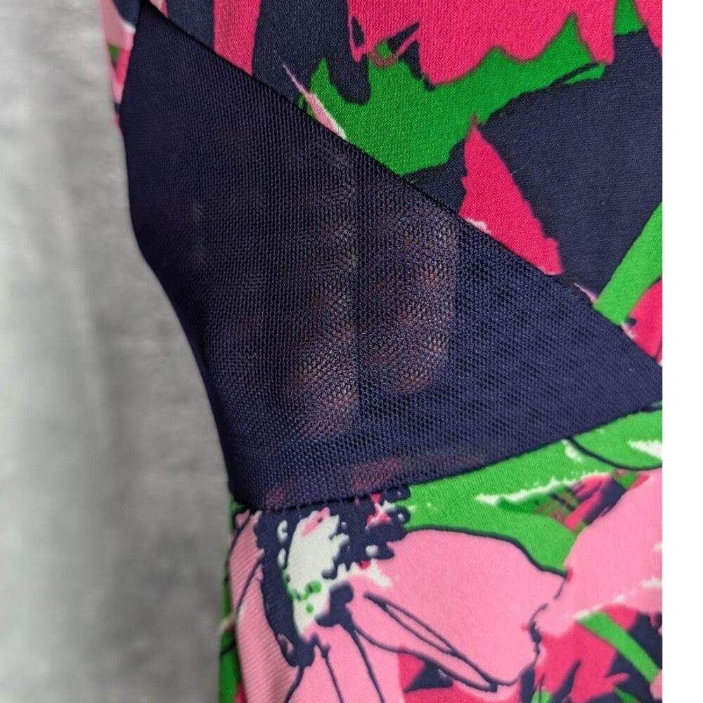 Taylor Maxi Dress Womens 6 Pink Blue Green Floral Sleeveless Mesh Panels Boho - Picture 10 of 10
